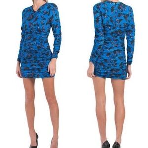 ZARA COBALT BLUE FLORAL Synched Body Con Long Sleeve MINI Women's Size
Small